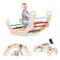4-in-1 Multifunctional Wooden Climbing Toys with Rocker and Crawling Tunnel - 48" x 20.5" x 17.5" (L x W x H)